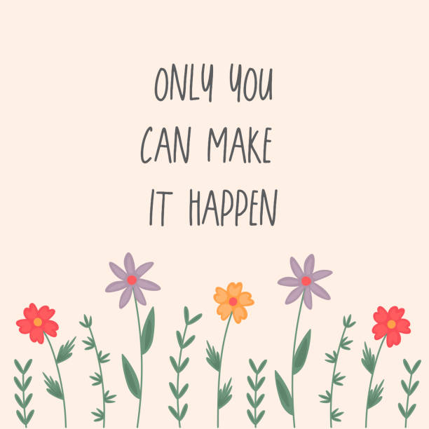istock Only you can make it happen lettering. Hand written motivation quote in trendy collors. Typography for poster, invitation, greeting card or printing on t-shirt. Inspirational quote about life. 2195056883