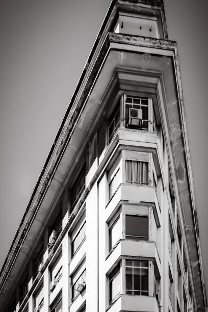 istock Modern urban building in black and white 2195057016