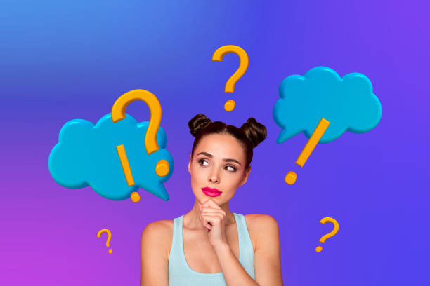 istock Creative photo collage young curious questioned girl textbox exclamation mark ask why textbox bubble dialog drawing background 2195068965