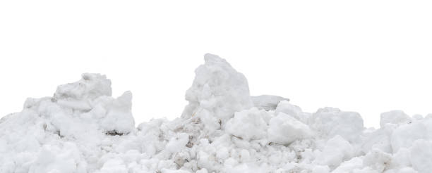 istock Snow dirty drifts on white isolated background 2195069358