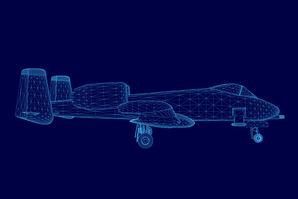istock Blue airplane is shown in a computer generated image. The image is of a fighter jet, and it is shown in a very detailed and realistic manner. Concept of power and strength 2195072413