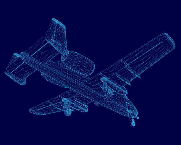 istock Blue airplane is shown in a computer generated image. The image is of a blue airplane with a tail 2195073323