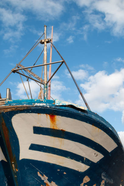 istock White blue boat and sky, La Santa, Lanzarote, Spain 2195073741