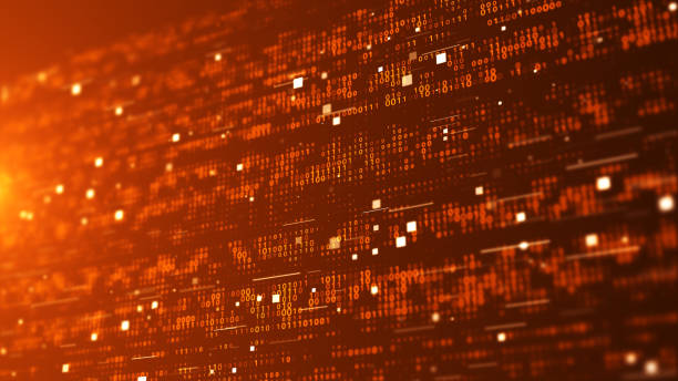 Binary Code Data Transfer, AI, Cloud Computing stock photo