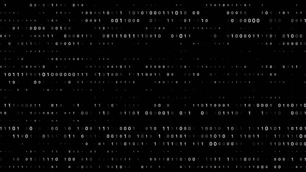 Binary Code Data Transfer, AI, Cloud Computing stock photo