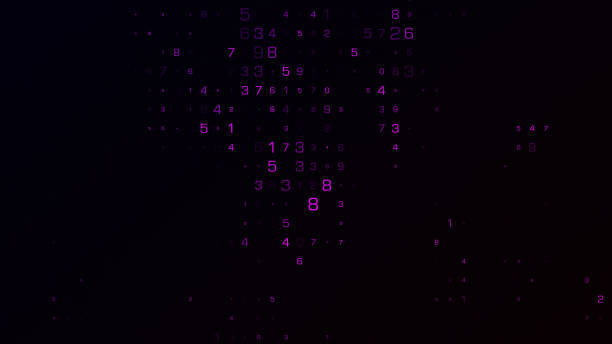 istock Number Particle Digital Cyber Motion Graphics - 4K Stok photo 2195080703