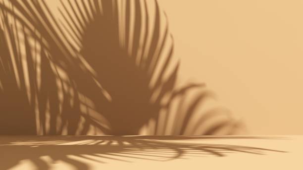 istock Unobtrusive natural pastel background with shadows on the wall, exterior - 3d render. 2195081368