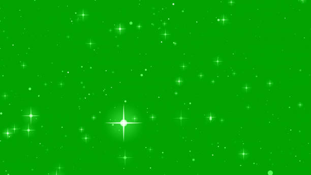 Magic stars motion graphics with green screen background 4K stock photo