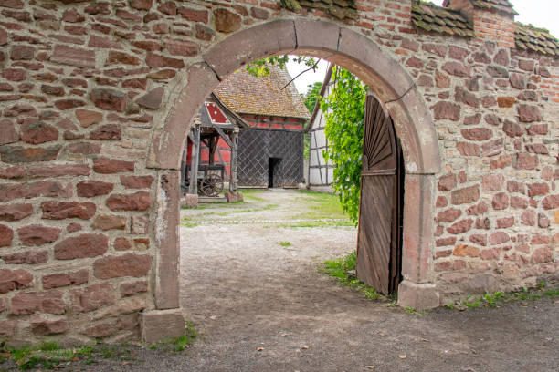 Carved entrance gate to the courtyard of a house
