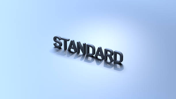 istock STANDARD word, text. Standard metallic concept,wallpaper.3D render 2195082147