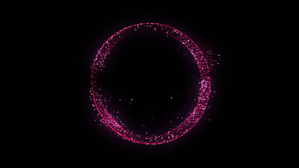 istock Futuristic dynamic sphere of multiple points and lines. Abstract illustration in space style. Seamless loop. 3D rendering. - 4K Stok photo 2195083066
