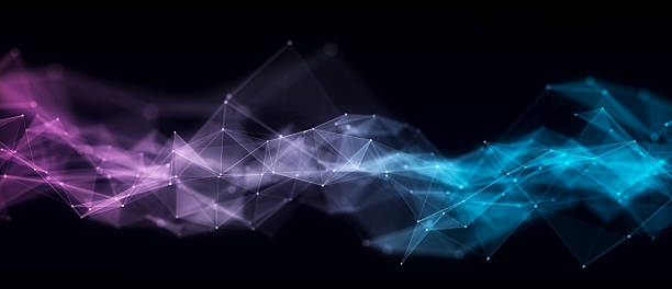 istock Music color wave of particles and lines. Big data visualization. Abstract blue background with a dynamic wave. 3d rendering. 2195086921