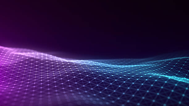 istock Music color wave of particles and lines. Big data visualization. Abstract blue background with a dynamic wave. 3d rendering. 2195088384