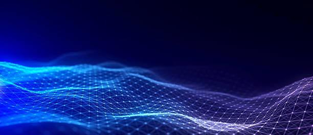 istock Music color wave of particles and lines. Big data visualization. Abstract blue background with a dynamic wave. 3d rendering. 2195088536