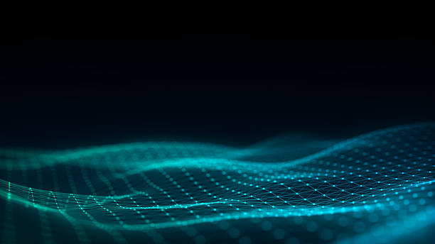 istock Music color wave of particles and lines. Big data visualization. Abstract blue background with a dynamic wave. 3d rendering. 2195088624