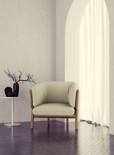 istock Large luxury modern bright interiors Living room mockup illustration 3D rendering image 2195088710