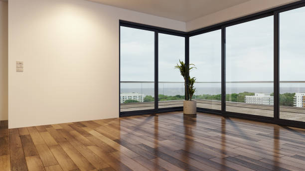 istock Large luxury modern bright interiors Living room mockup illustration 3D rendering image 2195088968
