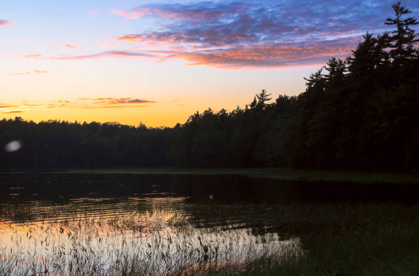 Sunset at Lake Kejimkujik, taken from a campground in the famous Kejimkujik National Park. Located in the maritime province of Nova Scotia, on Canada's East Coast.