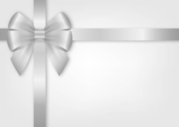 istock White Luxury Background with Bow Ribbon for Christmas and New Year Event. 2195091998