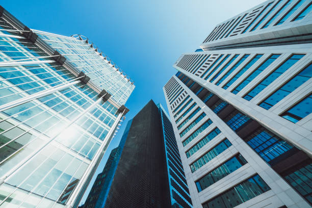istock Modern skyscrapers reaching for the sky in a financial district 2195092301