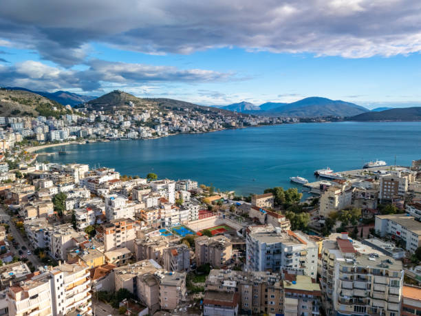 istock Aerial drone view of  Sarande, Albania 2195095979