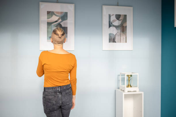 istock Exploring contemporary artwork in an art gallery with modern design 2195103311