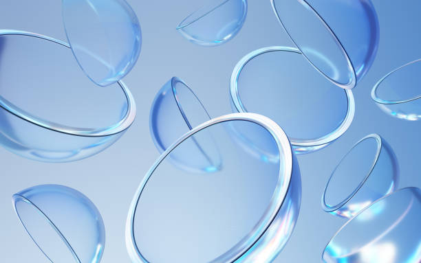 istock Abstract glass semicircles with Chromatic dispersion effect. 2195104337