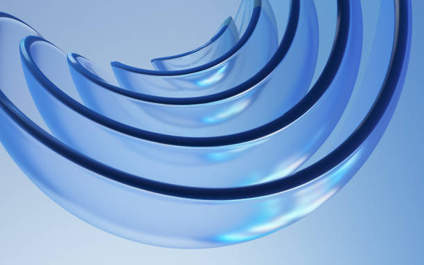 istock Abstract glass semicircles with Chromatic dispersion effect. 2195104378