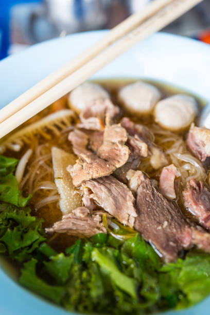 istock Close up stew beef noodle in thai style 2195104818