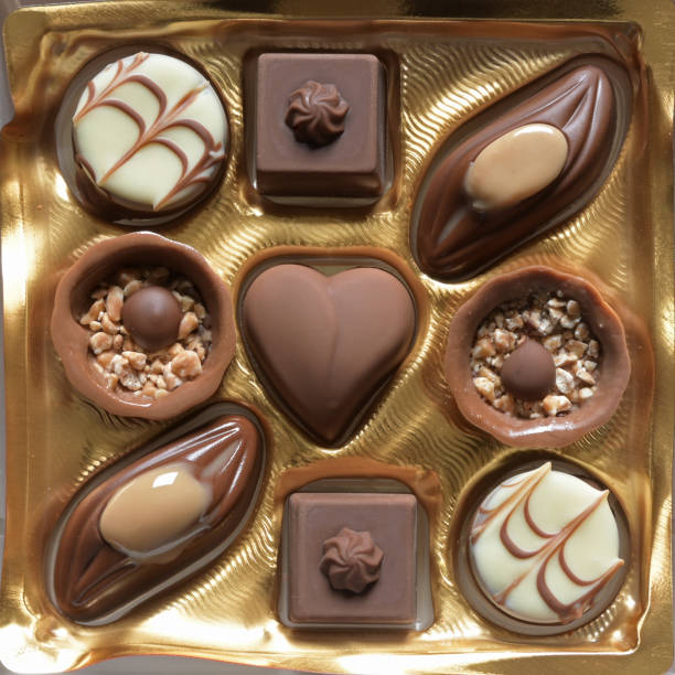 9 pralines close up