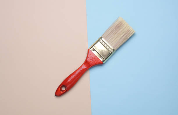 istock Clean paintbrush on blue beige background 2195107412