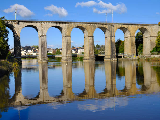 istock Viaduct on river Mayenne at Laval in France 2195110856
