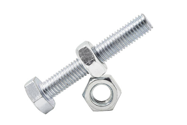 istock bolt with nuts, isolated on white background with clipping path 2195115031