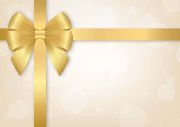 istock Golden Luxury Background with Bow Ribbon for Christmas and New Year Event. 2195115447