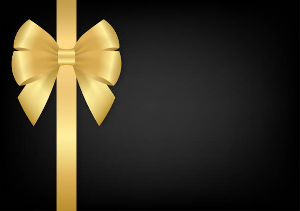 istock Black Luxury Background with Bow Ribbon for Christmas and New Year Event. Vector Illustration. 2195116098