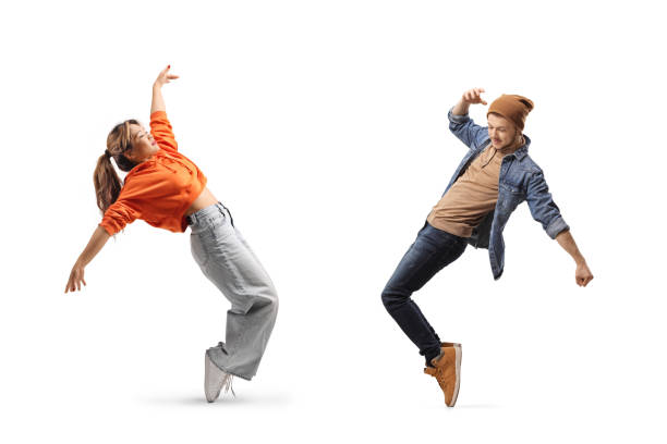istock Caucasian man and asian woman dancing 2195122608