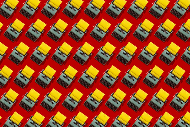 istock Colorful typewriter mosaic on bold background 2195122956