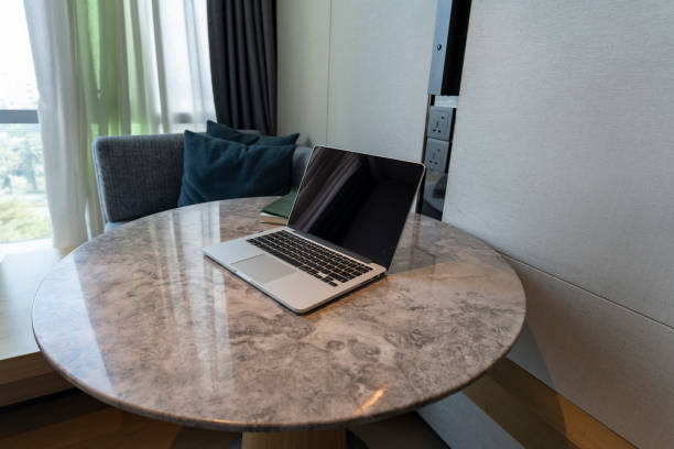 Free Stock Photo of Laptop Computer on Marble Desk | Download Free ...