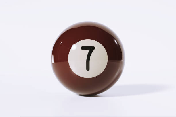 istock Brown Number 7 Pool Ball On White Background 2195124796