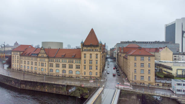 Aerial view on Berlin and Spree river