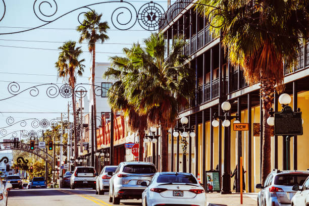 Famous 7th Avenue in the Historic Ybor City. Tampa, Florida, USA