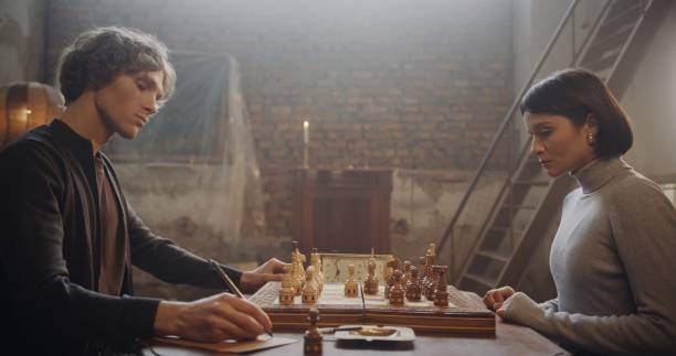 istock Thoughtful chess game in a vintage loft with focus on strategy and concentration 2195136055