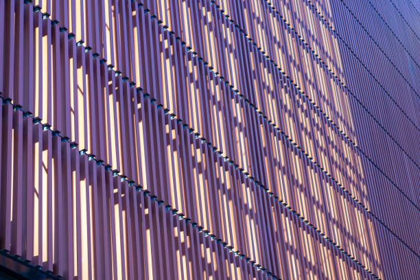 modern construction, decorative panels on the building wall. modernist structures, urban architecture