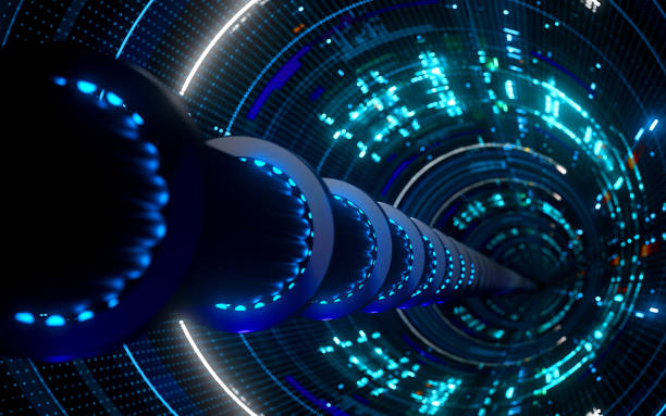 istock Infrastructure of the internet representing data centers, server farms, network nodes, global connectivity, advance technology artificial intelligence, data fabric, data lake 2195136511