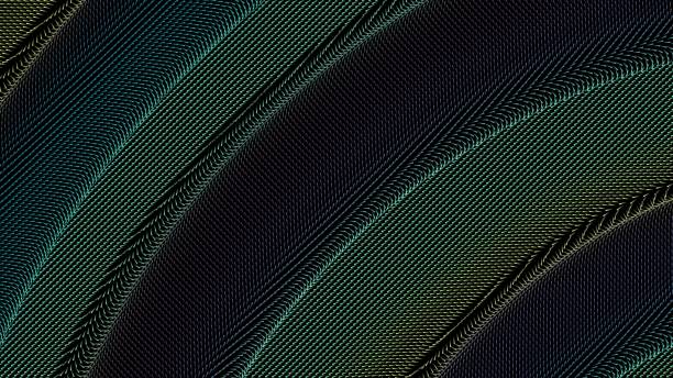 istock Illustration of a green yellow background with curved patterned stripes and effects 2195136605