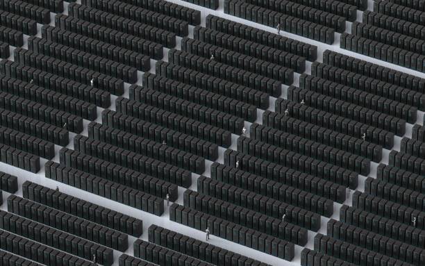 Infrastructure of the internet representing data centers, server farms, network nodes, global connectivity, advance technology artificial intelligence, data fabric, data lake
