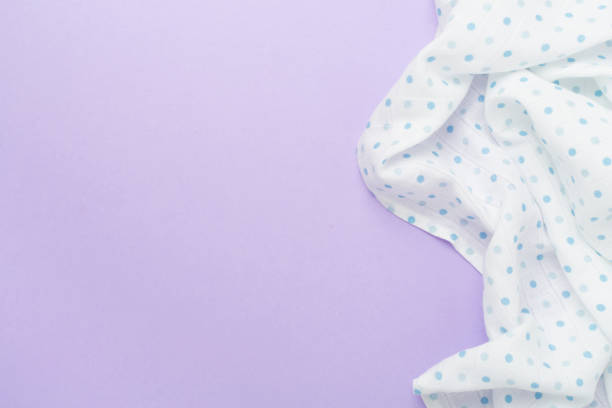 istock Cotton fabric on color background, top view 2195139355