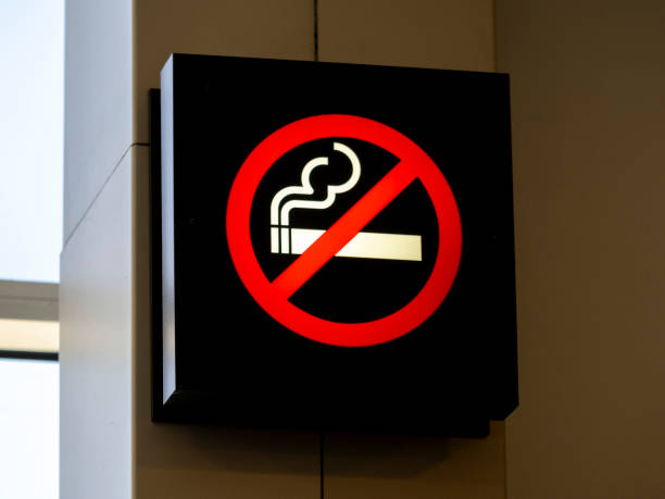 istock No smoking sign hung on the wall 2195142297