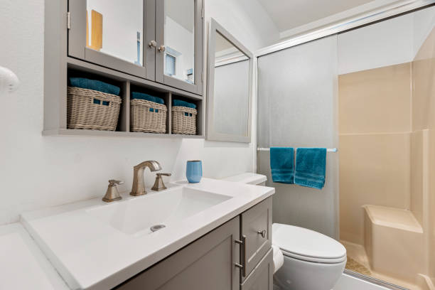 istock an interior view of a home bathroom 2195144782