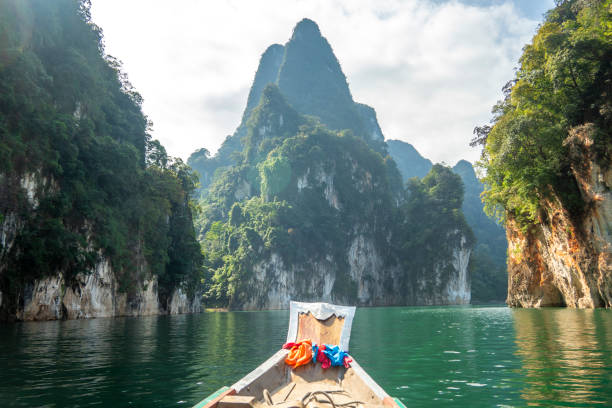 istock a boat in Khao Sok national park 2195150820